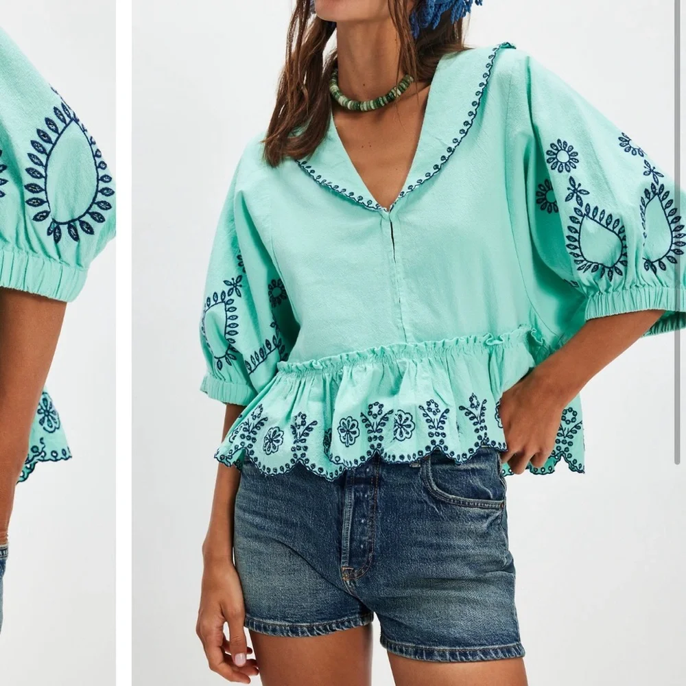 NWT Free People Arcadia Blouse, XS - Picture 2 of 5
